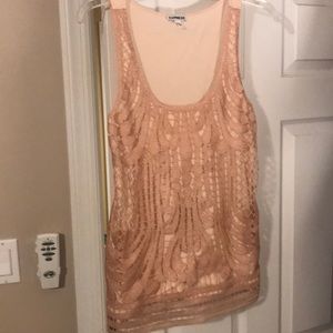 Rose gold/ pink glitter tank